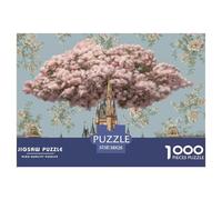 Blooming Cherry Blossom Tree 1000 Piece Jigsaw Puzzle Paper Puzzle Game for Adults Classic Architecture Family Relaxation Focus Home Decor Gift 38x26cm/1000pcs 38x26cm/1000pcs