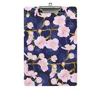 Blooming Cherry Japanese Sakura A4 Size Clipboard Funny Aesthetic Working Studying Letter Standard Clip Board 12.5×8.5 in Hardboard for School Classroom Kids Writing Drawing