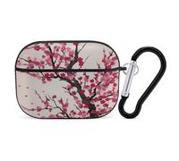 Blooming Cherry Tree AirPod Pro Case, Anti Scratch Hard PC Cover with Keychain, AirPod Pro 2nd/1st Case Accessories for Women Men, Black-Style