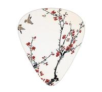 Blooming Cherry Tree Guitar Picks with Organizer Storage Box Guitar Plectrums 12PCS 3 Thickness Thin Medium Heavy 0.46 0.71 0.96mm Guitar Picks For Acoustic Electric or Bass Guitars