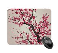 Blooming Cherry Tree Mouse Pad Non-Slip & Waterproof Mousepad for Desk, Ultra Thin Rectangle Mouse Mat for Office, Gaming, 20 * 25cm