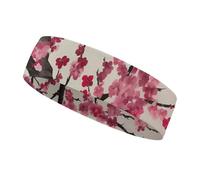 Blooming Cherry Tree Sports Sweatband 15" Polyester Hairband Absorbent Quick-Dry Headband for Running, Yoga