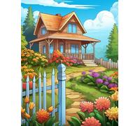 Blooming Country Retreats: 500 Pages of Rustic Houses and Nature Scenes to Color.: Peaceful scenes of barns, blossoms, and cozy cottages for stress relief.