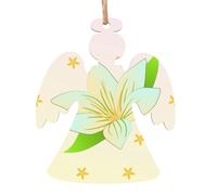 Blooming Daffodils Printed Christmas Wooden Pendants, Simple and Environmentally Friendly, Holiday Decorations。