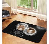 Blooming Dandelion Pet Feeding Mat - Reusable & Portable Pet Bowl Mat for Dogs & Cats, Dog Cat Food Mats Contain Spills Protects Floors,