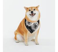 Blooming Dandelion Pet Scarf for Dogs - Triangle Drool Scarf Suitable for Small, Medium, and Large Dogs, Black, Dog Bandanas