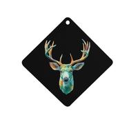 Blooming Deer Car Air Freshener Aromatherapy Tablets Hanging Scented Cards for Rooms Bathrooms Wardrobe Rhombus