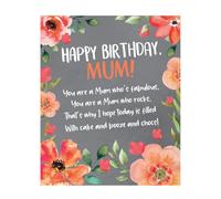 Blooming Fabulous, Mum Birthday Card, Birthday Card, You are a Mum Who's Fabulous…, Peach & Grey