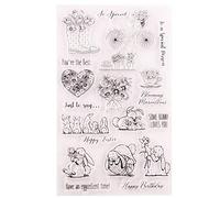 Blooming Flowers Bunny Happy Easter Rabbit Rain Boot Bicycle Just to Say Clear Stamps for Card Making Decoration and DIY Scrapbooking Tools Rubber Stamps