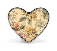 Blooming Flowers Heart Pin, 1 Inch Metal Love Lapel Pins - Lightweight, Smooth Edges, Versatile Badge Brooch for Jackets, Shirts, Bags, Gifts for Friends, Family