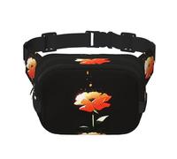 Blooming flowers Pattern trendy fashionable waist bag, unisex travel sports messenger bag