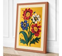 Blooming Folk Garden Canvas Wall Art Print 18x12 Inch