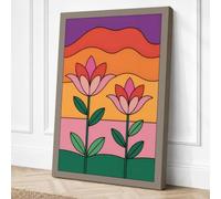 Blooming Folk Garden Canvas Wall Art Print 24x16 Inch