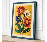 Blooming Folk Garden Canvas Wall Art Print 30x20 Inch