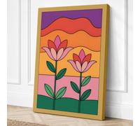 Blooming Folk Garden Canvas Wall Art Print 30x20 Inch