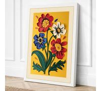 Blooming Folk Garden Canvas Wall Art Print 30x20 Inch (76 x 51 cm)