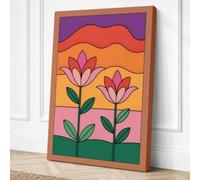 Blooming Folk Garden Canvas Wall Art Print 36x24 Inch