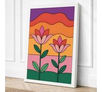Blooming Folk Garden Canvas Wall Art Print 36x24 Inch