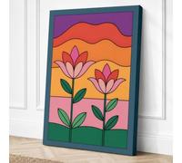 Blooming Folk Garden Canvas Wall Art Print 36x24 Inch