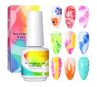 Blooming Gel Nail Polish,15ml UV LED Watercolor Floral Print Blossom Fingernail Gel | Lasting Long Nail Polish For Travel, Outdoor, Home, Business Trip, School