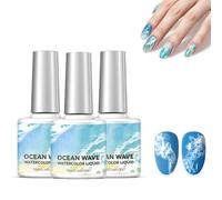 Blooming Gel Polish, White Oceans Wave Watercolor Liquid, Hollow 3D t-extur s-moke Design, Gradient Nail Polishing Gel, UV LED Soak Off, For Women DIY Nails Art, Salon, Wedding, Party，3