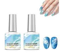 Blooming Gel Polish, White Oceans Wave Watercolor Liquid, Hollow 3D t-extur s-moke Design, Gradient Nail Polishing Gel, UV LED Soak Off, For Women DIY Nails Art, Salon, Wedding, Party，2