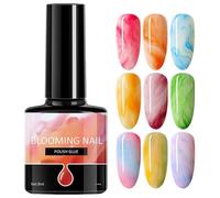 Blooming Gel, Watercolor Nail Polish, 7.3ML Claer Smudge Liquid Quick Drying for Home Manicurist Salon Use Women Youth Daily Travel Wedding Party Performance