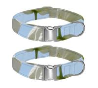Blooming Greenery Adjustable Pet Collar for Small Medium Large Dogs & Cats, Reflective Strip for Night Safety, Soft Comfort Pad