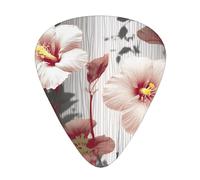 Blooming Hibiscus Flowers Printed Guitar Picks 12-Piece Set - Comfortable, Versatile Plectrum for All Guitar Styles & Players
