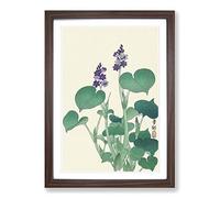 Blooming Hosta Flower by Ohara Koson Framed Print | A2 Walnut Framed Wall Art | Ready to Hang | Modern Floral Picture | Living Room Bedroom Lounge Office