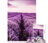Blooming Lavender Field Un Jigsaw Puzzles for Adults1000 Piece Strengthen Mental Endurance And Stamina Calm Stress Free Playtime (38X52cm)