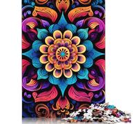 Blooming Mandalas Jigsaw Puzzles for Adults 500 Jigsaw Puzzles for Adults 500 Piece Puzzle Educational Games Gift Home Decoration 500pcs (52x38cm)