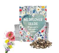 Blooming Memories 25 Count Multi-Colored Wildflower Seed Packets - Seed Favor - Perfect for Weddings, Birthdays, Baby Showers & More