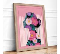 Blooming Mind Botanical Framed Wall Art Print A4 (29.7×21cm) Oak, Wall Decor for Living Room, Bedroom, Office & Home, Ready to Hang, Art Gift