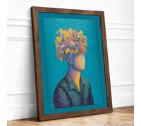 Blooming Mind Surreal Framed Wall Art Print A2 (59.4×42cm) Walnut, Wall Decor for Living Room, Bedroom, Office & Home, Ready to Hang, Art Gift