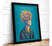 Blooming Mind Surreal Framed Wall Art Print A3 (42×29.7cm) Black, Wall Decor for Living Room, Bedroom, Office & Home, Ready to Hang, Art Gift