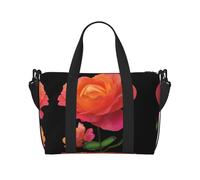 Blooming Moonflower Large-Capacity Travel Bag with Adjustable Shoulder Strap, Suitable for Sports, Fishing, and Fitness.
