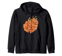 Blooming Orange Orchid Zip Hoodie