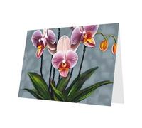 Blooming Orchids Greeting Card, Blank Card With Envelope, 4x6 Inches (Approx. 10x15 Cm), For Events, Weddings,& Birthdays.