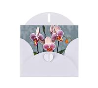 Blooming Orchids Greeting Cards For All Occasions - Blank Greeting Cards With Envelopes, Holiday Cards 4x6 Inches (Horizontal) White