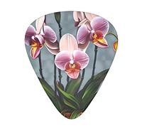 Blooming Orchids Guitar Plectrums Classical Triangle Bass Acoustic And Electric Guitar Plectrums For Guitarists 12 Pieces