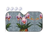 Blooming Orchids Medium Car Windshield Sunshade - Quick Cooling in The car in Summer, Portable Storage Sunshade