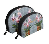Blooming Orchids Moon Cosmetic Bag, Travel Makeup Pouch, Portable Waterproof Cosmetic Pouch for Girls Women., Blooming Orchids, One Size