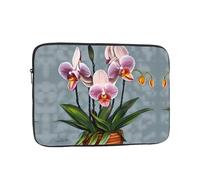 Blooming Orchids Patterned Laptop Sleeve, 10 inch Portable Laptop Bag, Suitable for Commuting and Travel.