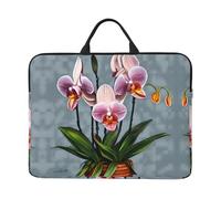 Blooming Orchids Print 14in Laptop Case Sleeve Bag â€“ Padded for Protection, Portable Handle & Smooth Zipper