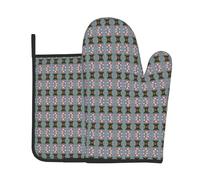 Blooming Orchids Printed Two-Piece Kitchen Baking Set Oven mitt and potholder Perfect for Chefs Bakers and Kitchen Decor