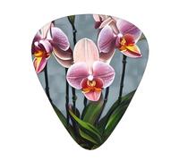 Blooming Orchidsguitar Plectrums 12 Piece Set, 3 Thicknesses For Acoustic Guitar, Bass Guitar, Electric Guitar And More.
