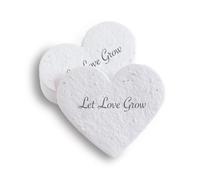 Blooming Paper Sown Hearts 25 Pack Wedding Let's Love Grow - 2.5" x 2.5" 300gsm Blank White Biodegradable Wildflower Seeds
