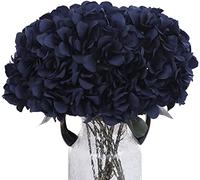 Blooming Paradise 2Bouquets Artificial Fake Flowers Silk Hydrangea Arrangements Wedding Bouquets Decorations Plastic Floral Home Kitchen Garden Party Festival Bar DIY (Navy Blue)