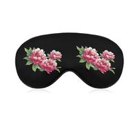 Blooming Peony Flower Comfortable Sleep Mask with Adjustable Strap Soft Eyeshade for Night Sleeping Flight Nap Travel